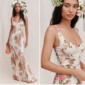 REPOSH! Sz 2 Reformation Lecce Maxi Dress in Corsage Print Cream/Pink Floral